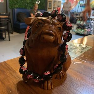 MEDIUM KOA WOOD DOG STATUE!